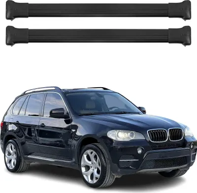 Image de Barres de toit transversales pour BMW X5 E70 2006-2013 Aluminium Noir 2Pcs