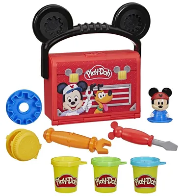 Produktbild von Play-Doh Disney Junior Micky Knet-Werkstatt für unterwegs, 2 Jahr(e), 7 Stück(e)