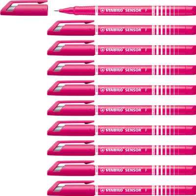 Produktbild von STABILO Fineliner mit gefederter Spitze - SENSOR F - fein - 10er Pack - pink