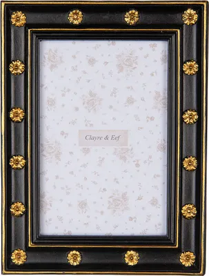 Produktbild von Clayre & Eef Bilderrahmen 10x15 cm Schwarz Goldfarbig Kunststoff