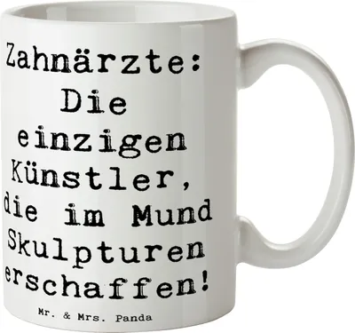 Produktbild von Mr. & Mrs. Panda Tasse Spruch Zahnarzt Künstler - Weiß - Geschenk, Zahnmedizin, Berufsprodukte, Skulpturen, Berufsalltag, Berufspassion, Zahnpraxis, Kaffeebecher, Beruf