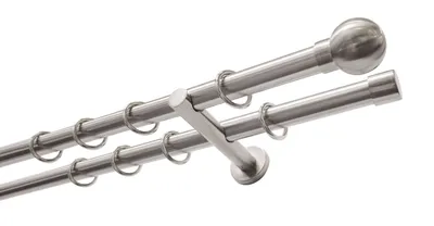 Produktbild von Gardinia Kugel 2-Lauf Ø 20 mm edelstahl-optik 160 cm