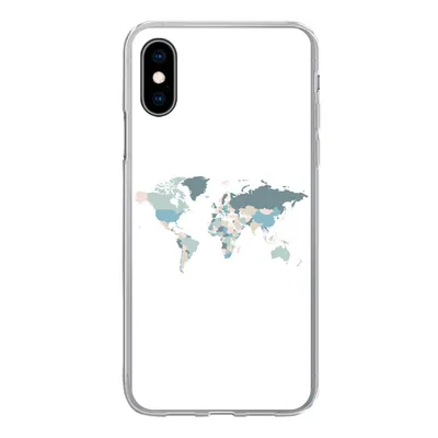 Produktbild von MuchoWow® Handyhülle Schutzhülle Hülle für iPhone X Weltkarte - Pastell - Länder Silikon Softcase Handy Hülle - Handyhülle