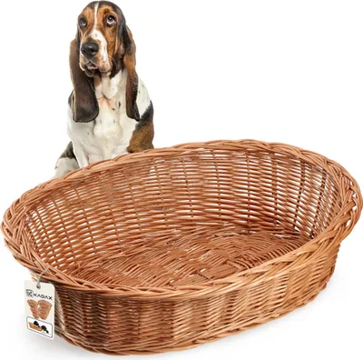 Obrázok produktu pre KADAX prútený pelech pre psov a mačky, pelech v prírodnej farbe, pelech pre psa (19x80x61cm)