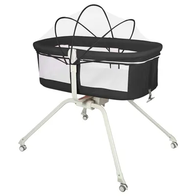 Produktbild von Babywiege,Reisebett für Babys mit Matratze, Moskitonetz, ,Schaukelsystem,Schwarz