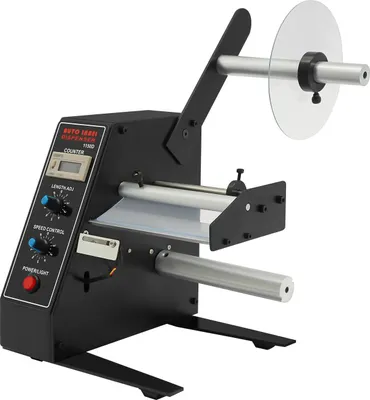 Zdjęcie produktu dla Dozownik etykiet stołowych - Automatyczny aplikator etykiet - Licznik do 999 999 - Prędkość 1–8 m/min - Średnica rolki do 20 cm - Szerokość etykiet do 140 mm - Wtyczka EU - Czarny