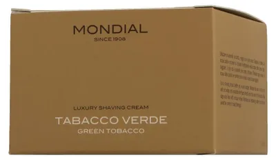 Productafbeelding van Mondial 1908 Scheercrème Tabacco Verde, in een houten potje (140 ml)