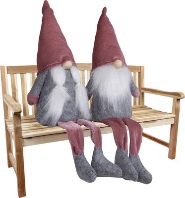 Produktbild von Wichtel 18cm (43cm) Kantenhocker, 2er Set Dekofigur Weihnachten