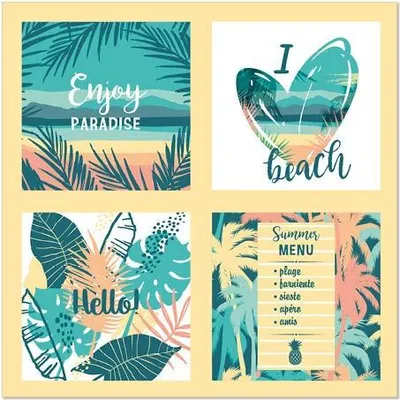 Produktbild von 200 Papstar Servietten, 3-lagig 1/4-Falz 33 cm x 33 cm Exotic Paradise 87722