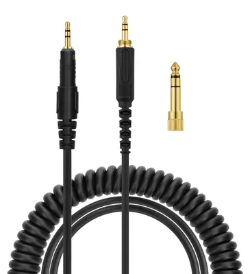 Produktbild von kwmobile Kopfhörerkabel kompatibel mit AudioTechnica ATH-M50X / M40X / M60X / M70X - Ersatz Kabel 100 cm 3.5mm Klinke - mit 6.35mm Adapter