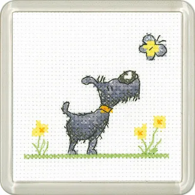 Produktbild von Heritage Aida Kreuzstich-Set „Flutterby“, Zählvorlage, cgfb1584-a, Unterlage 7,5 x 7,5 cm