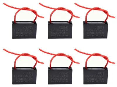 6x CBB61 1,5 µF 450 V Kondensator, AC 50/60 Hz, für Motoren