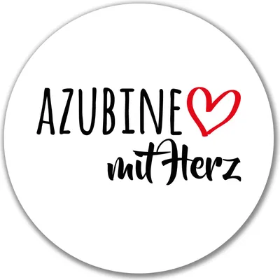 Produktbild von Huuraa Aufkleber Azubine mit Herz 10cm rund Sticker Geschenkidee