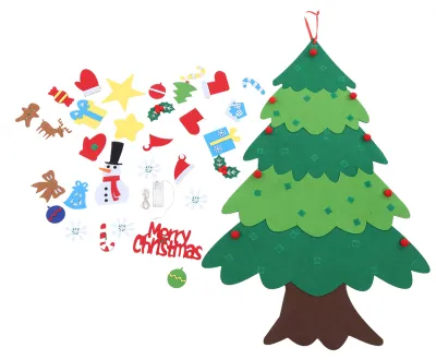 Produktbild von Weihnachtsdekoration Wandbehang Baum Filz DIY Urlaub Party Ornament mit LED#1