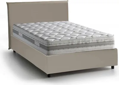 Produktbild von Quadratisches und halbes Bett Assunta, Containerbett mit Kunstlederbezug, 100%  Italy, Frontöffnung, inklusive Matratze Cm 120x200, Turteltaube