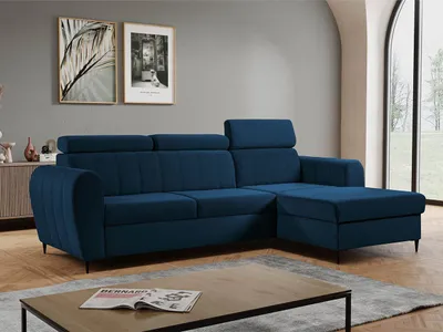 Obrázek produktu pro Rohová sedačka s úložným prostorem LAKEWAY MINI - modrá, pravý roh