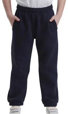 Image de Pantalon de jogging pour enfant, unie, de la marque Fruit of the Loom, couleur bleu marine, taille 128