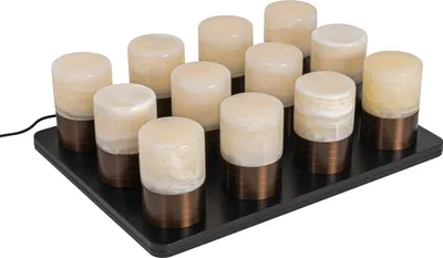 Produktbild von Set mit 12 Tischleuchten DunkelBronze RGBW wiederaufladbar inkl  Ladestation Alessia