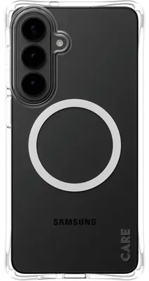 Produktbild von PanzerGlass CARE™ by ® Samba Case Transparent m. Weiss Qi Samsung Galaxy S26+, Cover, Samsung, Samsung - Galaxy S26+, 17 cm (6.7"), Transparent