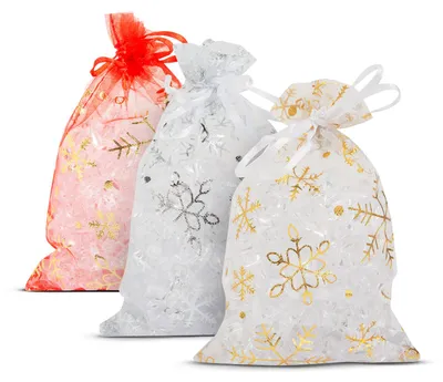 Imagen del producto de Bolsa de organza para regalos - 3 modelos - 10 x 15 cm, paquete de 12 unidades