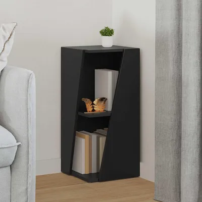 Immagine prodotto di Maison Exclusive - Mensola laterale nera 33 x 32 x 70,5 cm in materiale derivato dal legno
