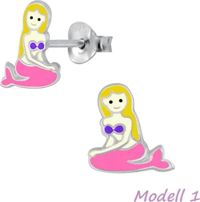 Produktbild von Kinder Ohrstecker: Mädchen Ohrringe Silber „Meerjungfrau“ Modell 1