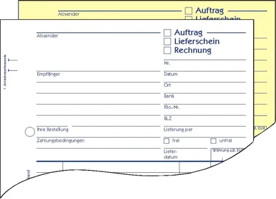 Produktbild von Formularbuch Auftrag A5 2x40 Blatt selbstdurchschreibend Packung mit 10 Stück