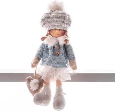 Produktbild von Dekoration MagicHome Weihnachten, Kinder, blau, sitzend, 22 cm