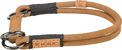 Produktbild von Bequemes Lederhalsband für kleine Hunde - Zugbegrenzung und elegantes Design