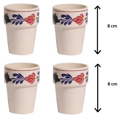 Productafbeelding van Boerenbont Boerenbont Kindermelkbeker hoogte 8 cm set van 4
