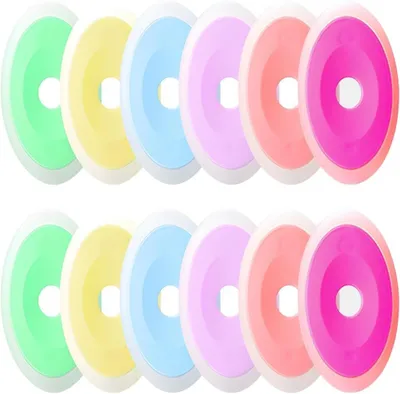 Productafbeelding van Set van 12 gekleurde siliconen gummetjes, 4,8 x 2,2 cm, geschikt voor school en tekenen