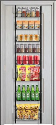 Produktbild von Met 8 Etagen, 198 x 44 x 13 cm, metallisch, schwarz, über der Tür, Organizer