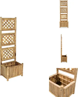 Image de vidaXL Bac de jardin surélevé avec treillis Bambou 40 cm - Pots de fleurs & Jardinières