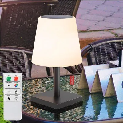 Produktbild von LED Tafellamp - Draadloos - RGB Farbwechsel - USB & Solar Ladbar - Fernbedienung - Wasserdicht