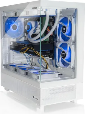 Produktbild von Broonbee Gaming PC High End mit AMD Ryzen 5 CPU | NVIDIA GeForce RTX 5060 | 32 GB DDR4 RAM | 1 TB NVMe M.2 SSD | RGB Beleuchtung | mit Wasserkühlung | Windows 11 Pro | Gamer Computer