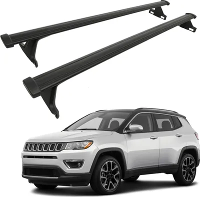 Produktbild von Dachträger Querstangen für Jeep Compass 2017-2025, OEM Stil Schwarz 2Tlg