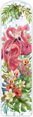 Image de Marque-page plaqué or avec un motif de flamants roses