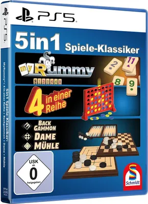 Produktbild von 5 in 1 Spiele Klassiker - myRummy - 4 in Reihe - Backgammon - Dame - Mühle - Für die ganze Familie für PS5 - Playstation 5