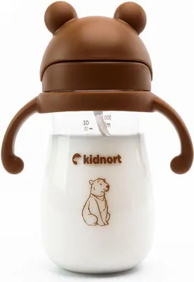 Obrázok produktu pre Hrnček Kidnort Bringebaer so slamkou 300 ml hnedý