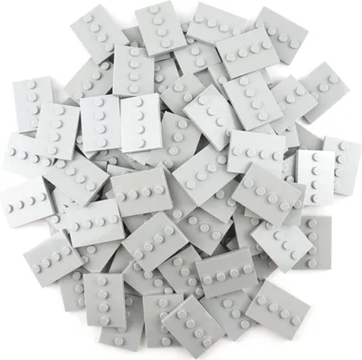 Immagine prodotto di Piastra di base per piastrelle LEGO® 3x4 con 4 borchie grigio chiaro - 88646 NUOVO! Quantità 10x