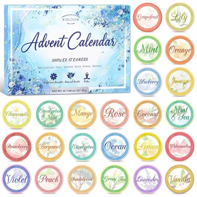 Produktbild von 24 Stück Adventskalender 2026 Shower Steamers Duschdampfer Aromatherapie