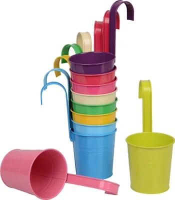Produktbild von UNUS Blumentöpfe Hängetöpfe Pflanztopf aus Metall im 10er Set bunt