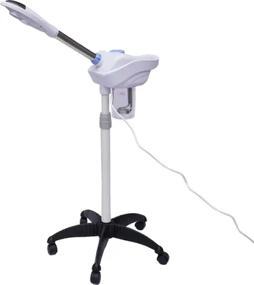 Produktbild von Gesichtsdampfer auf Rollen - Gesichtssauna Steamer - Ozon - Porenöffner & Luftbefeuchter - Für Spa/Klinik/Zuhause - Weiß