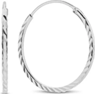 Produktbild von New Bling 9NB-1001 Silber-Ohrringe - Damen - diamantiert - 10 mm Durchmesser - 1,2 mm Dicke - Rhodium - Silber
