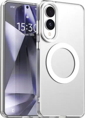 Produktbild von Magnetisch Hülle für Samsung Galaxy S25 Edge, Schlank Durchscheinend Matt Stoßfest Handyhülle Weiß