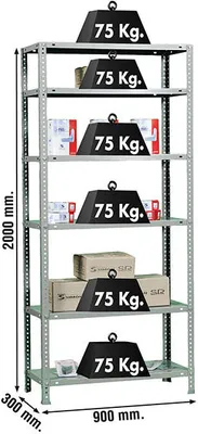 Zdjęcie produktu dla Regał z ocynkowanego metalu ADVANTAGE 6/300