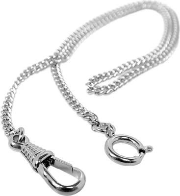 Produktbild von Minott Durchziehkette | Frackuhrkette silbern 36cm Messing vernickelt