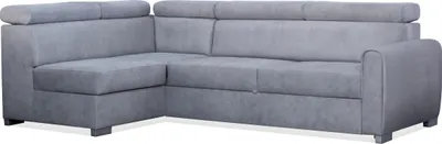 Produktbild von BETTSO Ausklappbares Ecksofa COVO mit Schlaffunktion und verstellbaren Kopfstützen grau Links
