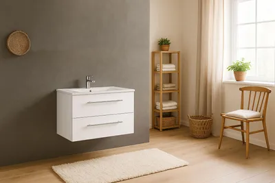 Produktbild von Refurbished Möbelretoure SAM® Badezimmer Waschplatz 120 cm Hochglanz weiß BASEL