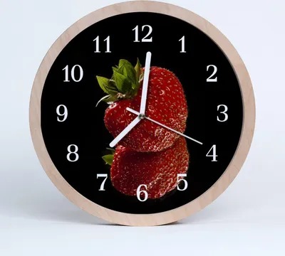 Produktbild von Holzuhr 30fi cm wanduhr - Erdbeere